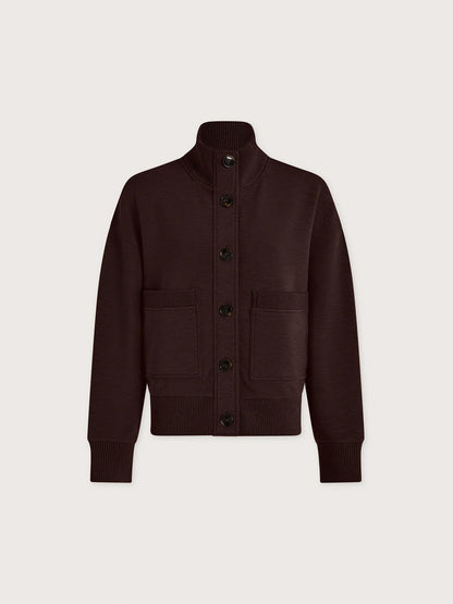 Bronya Button Placket Sweat - Coffee Bean Marl
