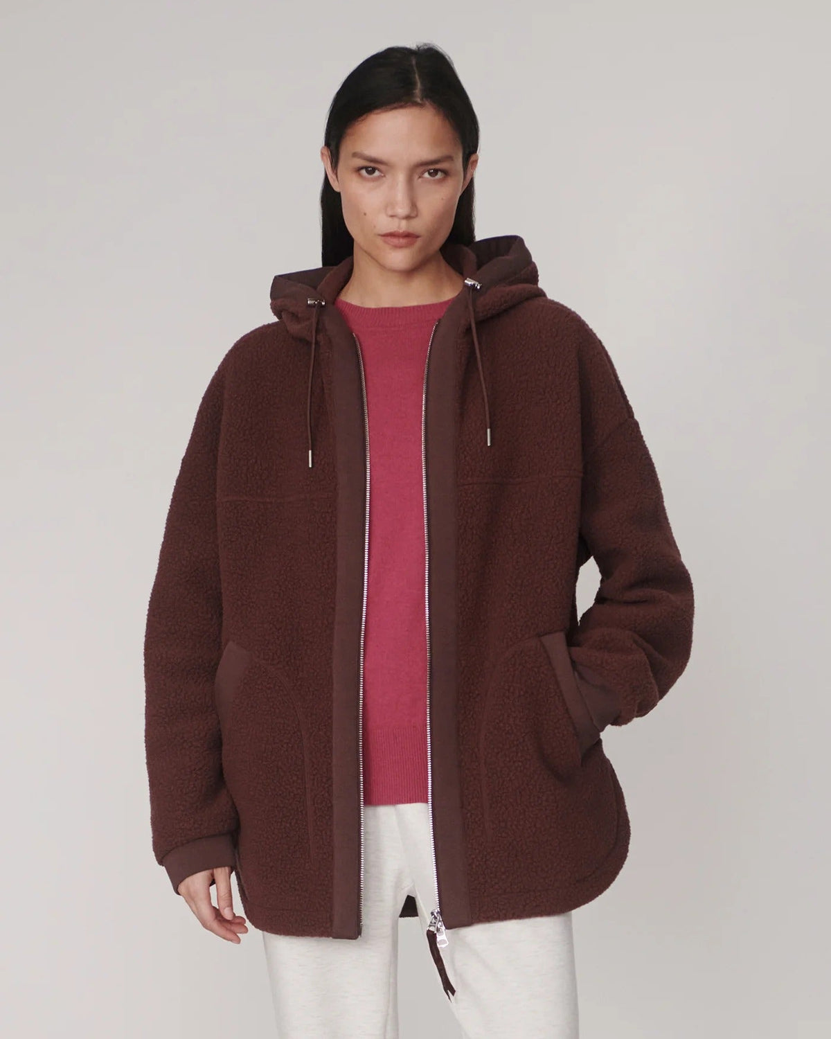 Fey Relaxed Fleece - Mahogany