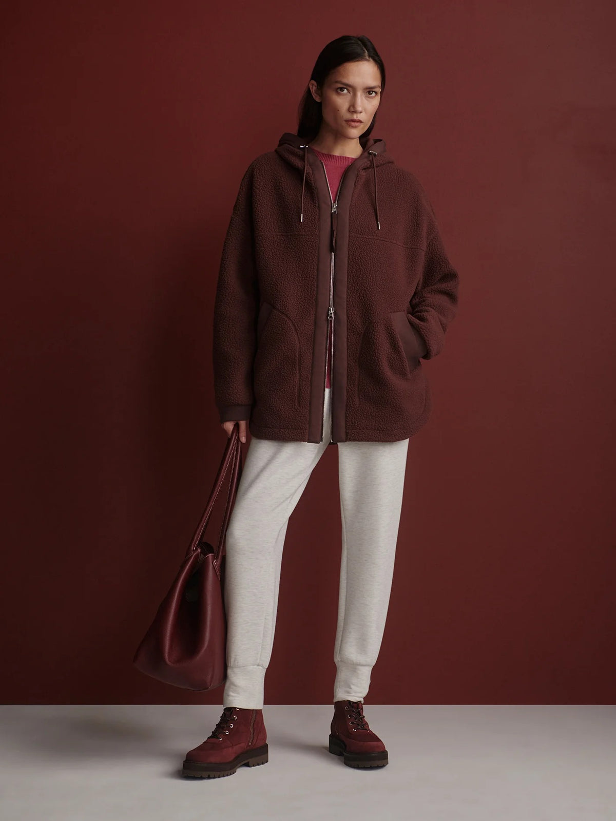 Fey Relaxed Fleece - Mahogany