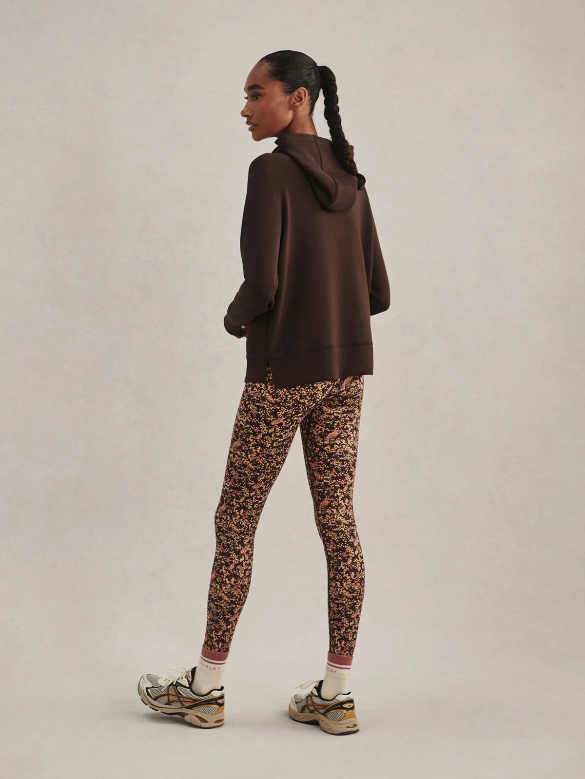 Karo Half Zip Hooded Active Sweat - Coffee Bean