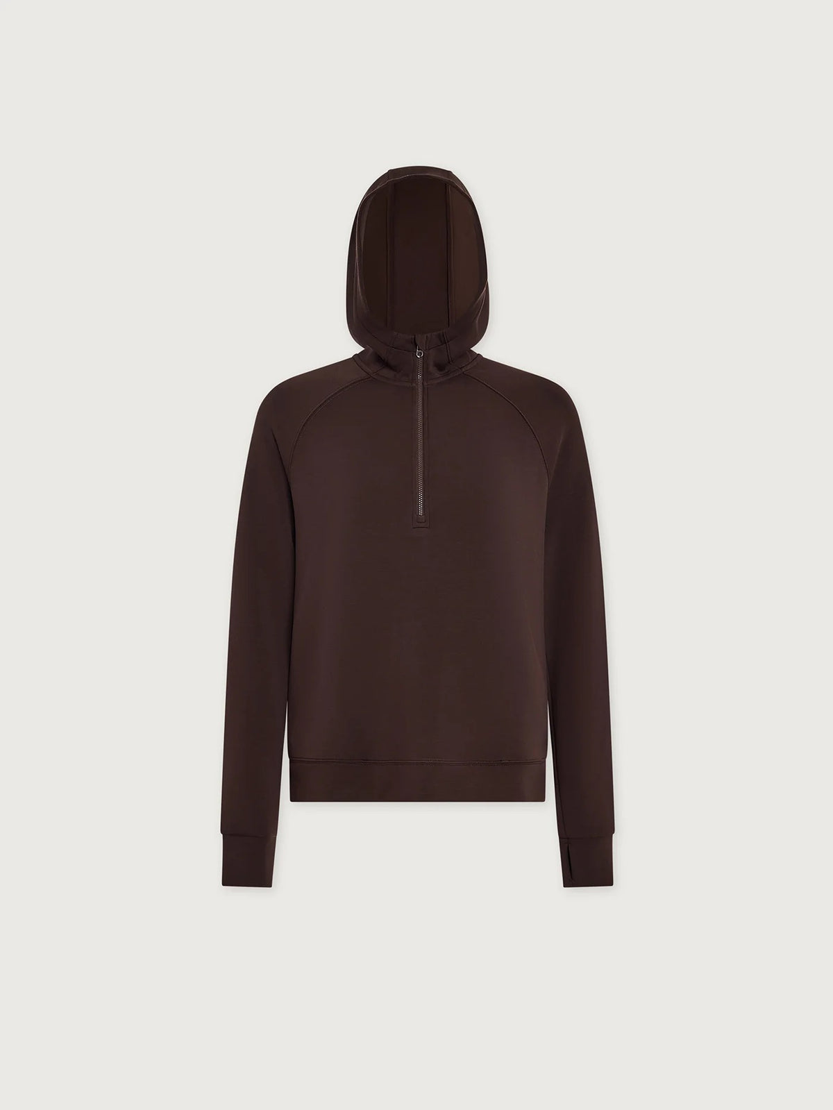 Karo Half Zip Hooded Active Sweat - Coffee Bean