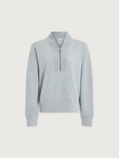 Sally Half Zip Sweat - Blue Green Marl