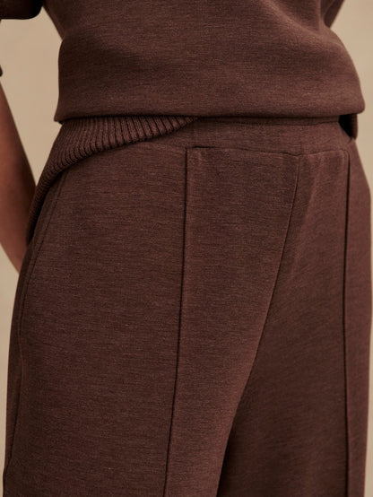 The Wide Leg Pant 30" - Coffee Bean Marl