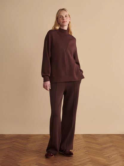 The Wide Leg Pant 30" - Deep Mahogany