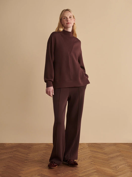 The Wide Leg Pant 30" - Deep Mahogany