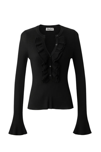 Gracie Frill Top - Black