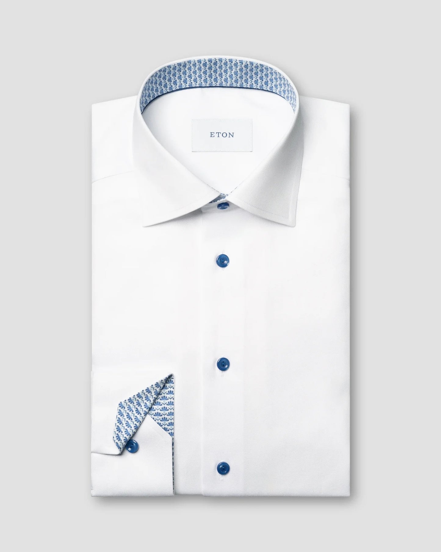 Geometric Effect Twill Shirt - White