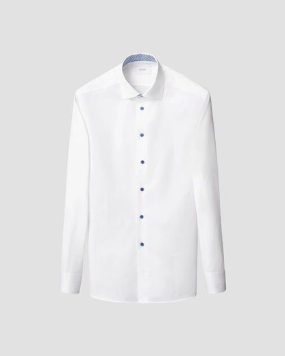 Geometric Effect Twill Shirt - White