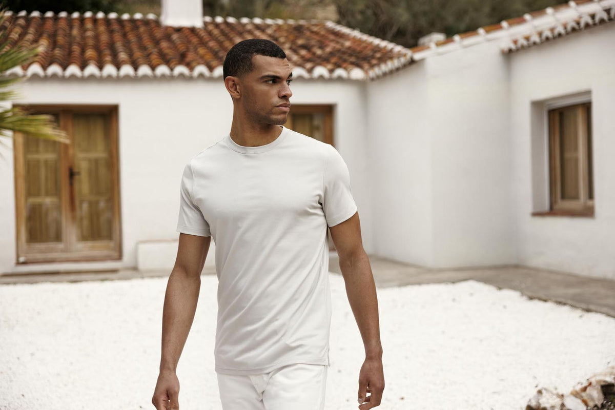 White Liquid Crew Tee-Thomas Maine-Lewis Yates