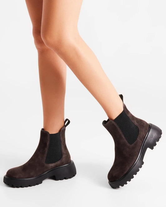 Aya S Chocolate Suede Boot