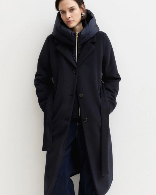 Woven Belted Coat With Hood-EMME Marella-Lewis Yates