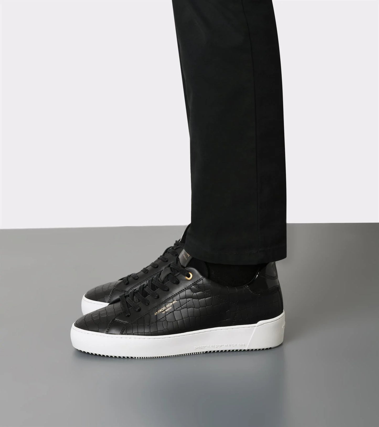 Zuma Black Caiman Croc Sneaker