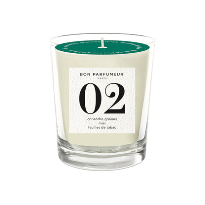 Candle 02: coriander seed, honey, tobacco leaf