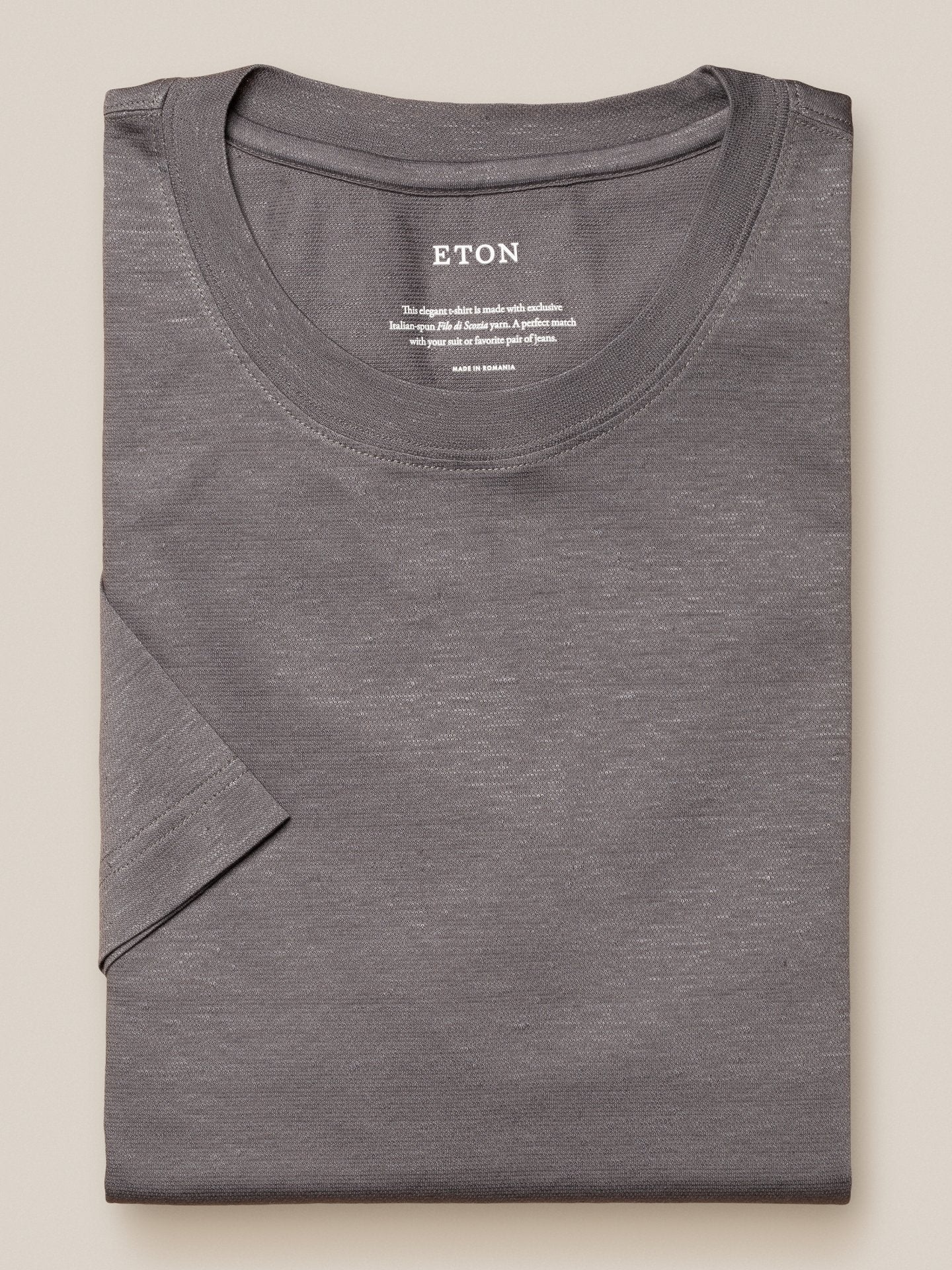 Grey Cotton-Linen T-shirt