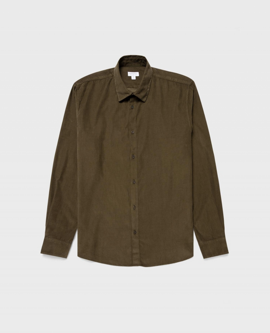 Dark Moss Fine Cord Shirt