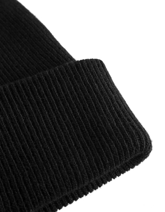 Wayne Black Wool Beanie