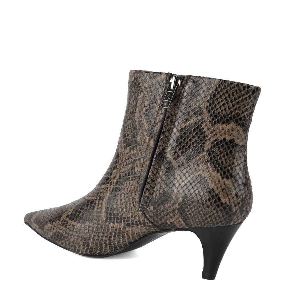 Cameron Snake Print Leather Boots