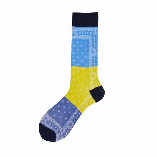 Yuri Blue Bandana Print Sock