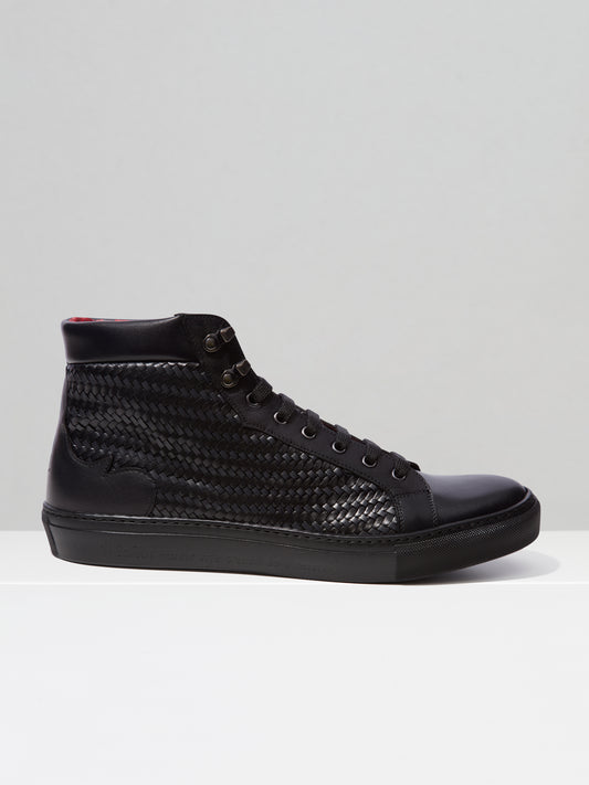 Apollo Anthracite Woven Leather Sneaker