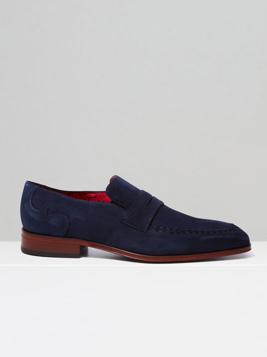 Soprano Navy Suede Loafer