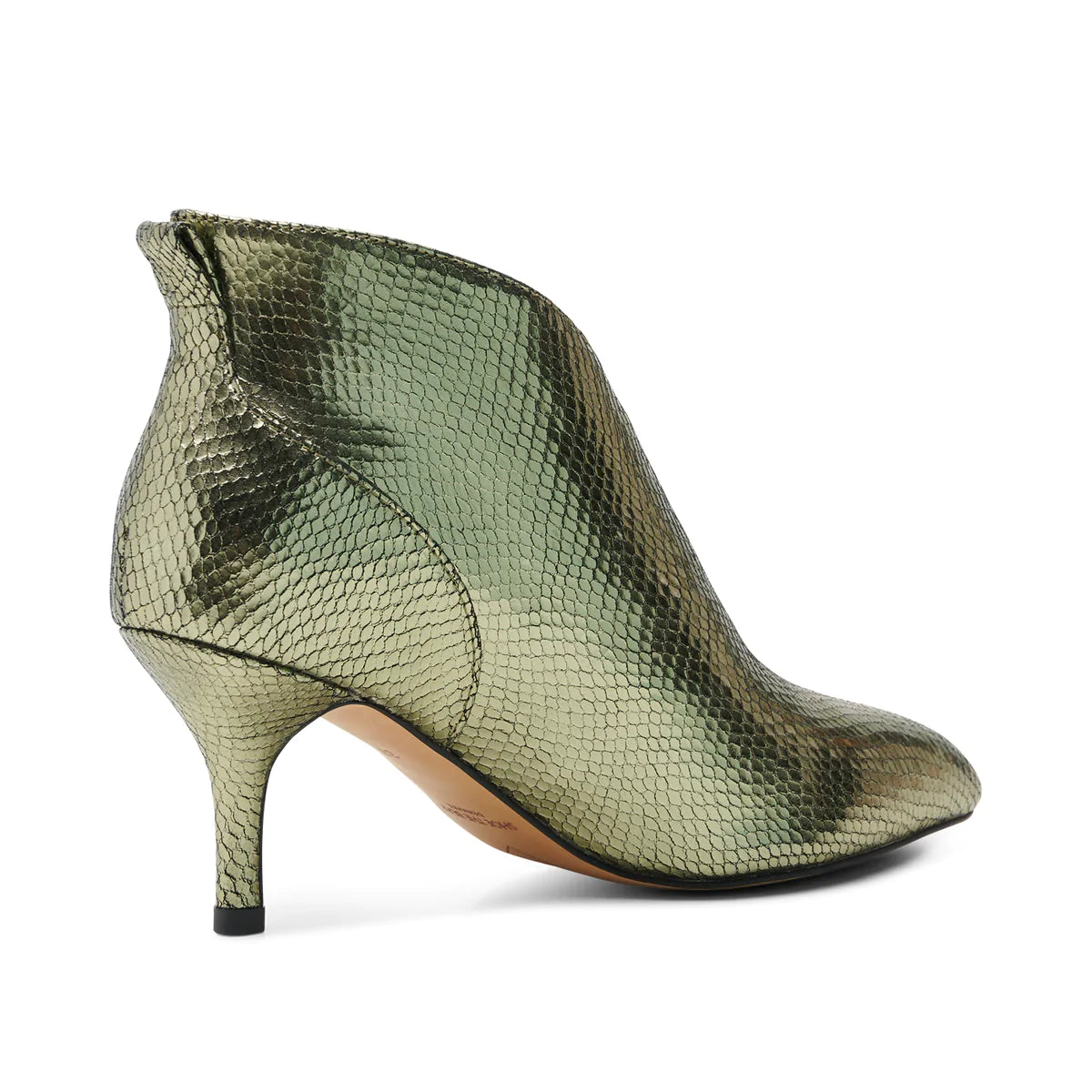 Valentine Silver Olive Low Cut Leather Bootie