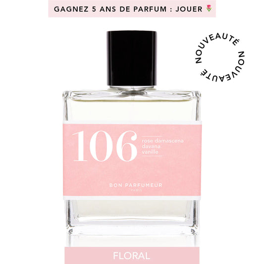 Eau de parfum 106: damascena rose, davana and vanilla