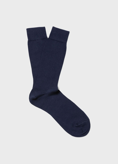 Long Staple Navy Cotton Socks