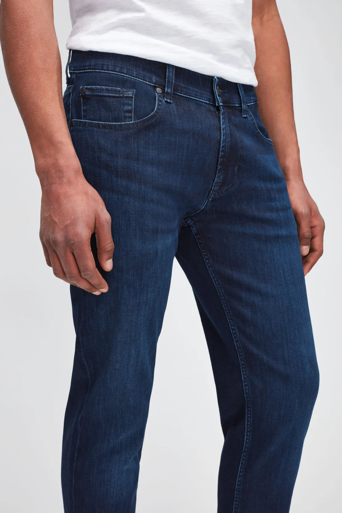 Slimmy Tapered Luxe Perf Plus Eco Blue Jean-7 For All Mankind-Lewis Yates