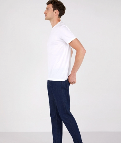 White Classic Cotton T-Shirt-Sunspel-Lewis Yates