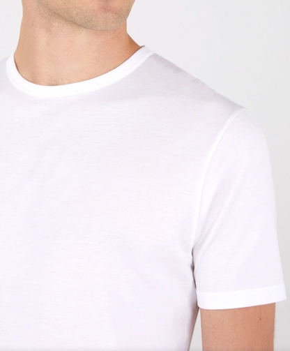White Classic Cotton T-Shirt-Sunspel-Lewis Yates