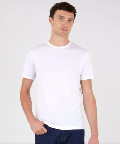 White Classic Cotton T-Shirt-Sunspel-Lewis Yates